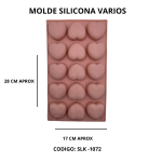 Molde Silicona Corazón 15 Cav.  SLK-1072