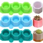 Molde de Silicona Maceta Octagonal 3 Cav. SLK-1013